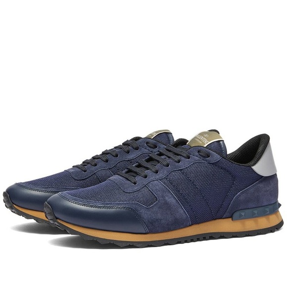 Valentino Men's Rockrunner Sneakers in Night Marine/Grey - Picture 4 of 5